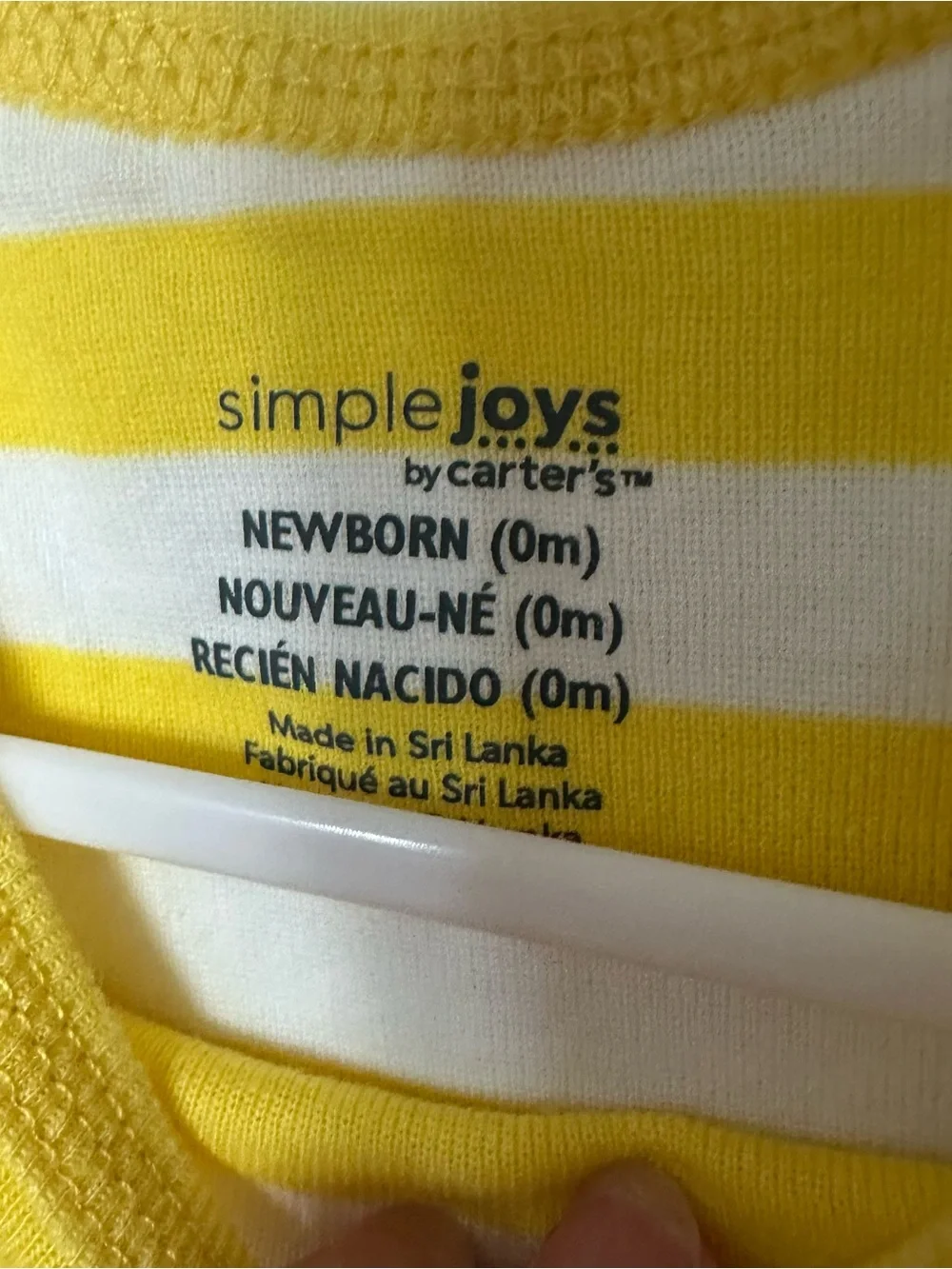 Carter’s Yellow & White Striped Baby One-Piece Bodysuit